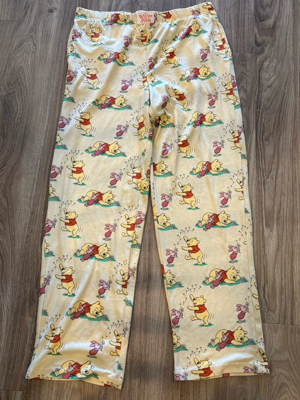 Disney Winnie the Pooh and Piglet Cream Pajama Pants with Pink‎ & Yellow